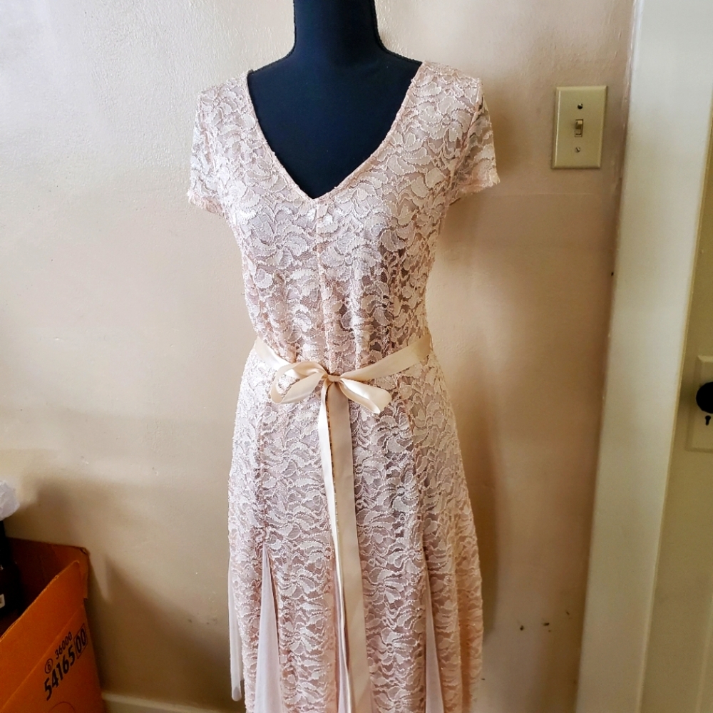 Very Pretty Beige Lace Dress